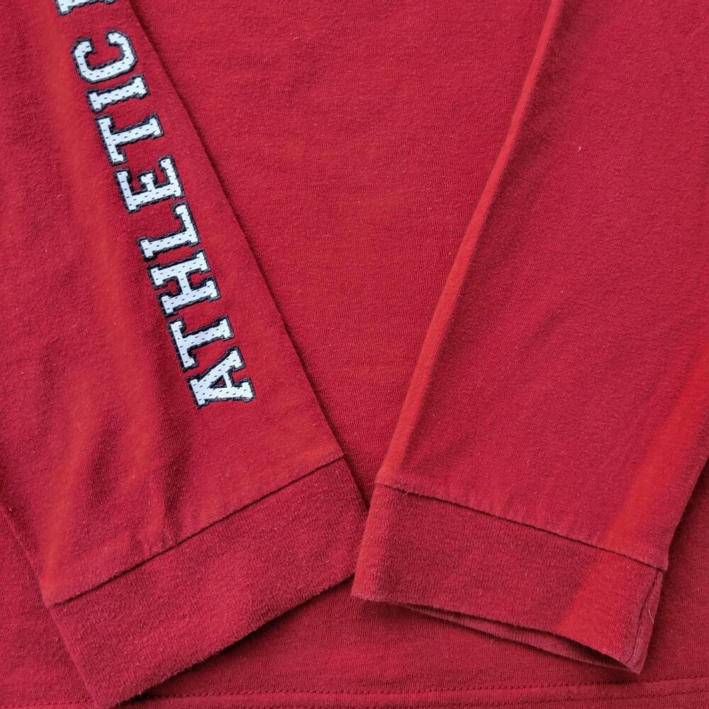 Nike Long Sleeve Shirt Mens L Red Y2K Property Of Nike Athletic Dept - Picture 8 of 11